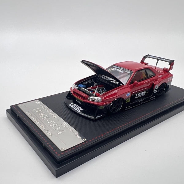 1/64 Street Weapon SWNER34R#5 Nissan ER34 LBWK Red #5 w