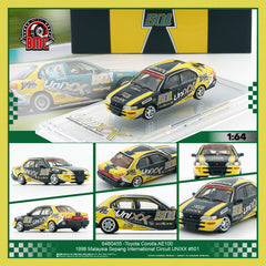 1/64 BM Creations 64B0455 Toyota Corolla AE100 1998 Malaysia Sepang International Circuit UNIXX #501 RHD