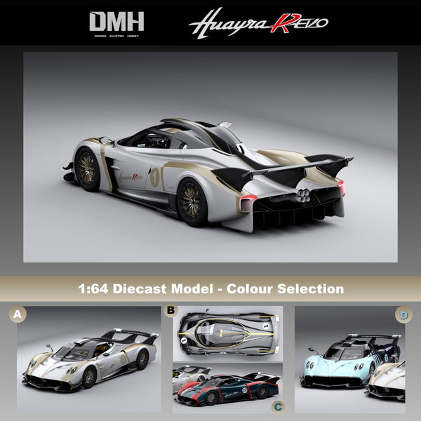 Pre-Order) 1/64 DMH DMHPHBK Pagani Huayra R Evo 2024 Gloss Black