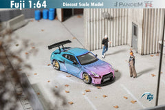 (Pre-Order) 1/64 Fuji FNR35CPB Pandem GT-R R35 Chrome Pink-Blue