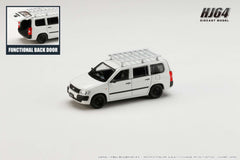 (Pre-Order) 1/64 Hobby Japan HJ642062W Toyota Probox Customized Version White w/ Roof Carrier