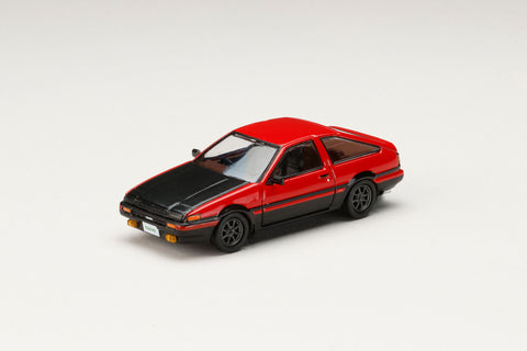 (Pre-Order) 1/64 Hobby Japan HJ644008RB Toyota Sprinter Truneo (AE86) GT-APEX JDM Customized Version Red/ Black w/ Carbon Bonnet