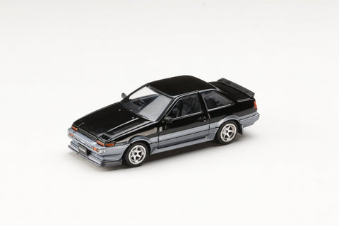 (Pre-Order) 1/64 Hobby Japan HJ644095BS Toyota Sprinter Trueno (AE86) 2 Door Late Version JDM Style Black/ Gray w/ Carbon Bonnet