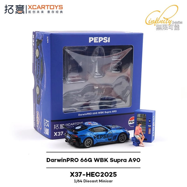 ペプシ　ミニカー　海外 1/64 XCarToys X37-HEC2025 DarwinPro 66G WBK Supra A90 Pepsi