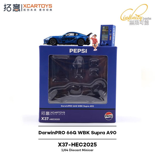1/64 XCarToys X37-HEC2025 DarwinPro 66G WBK Supra A90 Pepsi