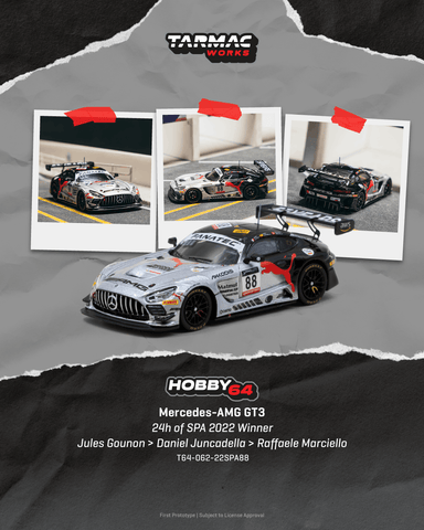 (Pre-Order) 1/64 Tarmac T64-062-22SPA88 Mercedes-AMG GT3 24h of SPA 2022 Winner Jules Gounon/ Daniel Juncadella/ Raffaele Marciello