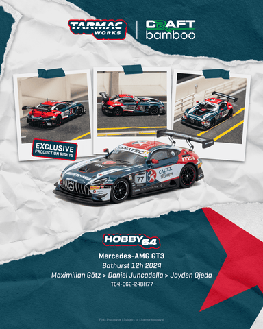 (Pre-Order) 1/64 Tarmac T64-062-24BH77 Mercedes-AMG GT3 Bathurst 12h 2024 Maximilian Götz/ Daniel Juncadella/ Jayden Ojeda