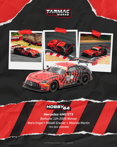 (Pre-Order) 1/64 Tarmac T64-062-26BH888 Mercedes-AMG GT3 Bathurst 12h 2026 Winner Maro Engel/ Mikaël Grenier/ Maxime Martin