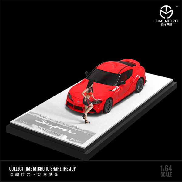 1/64 Time Micro TM647402-1 Toyota Supra A90 Red LHD w/ Figurine