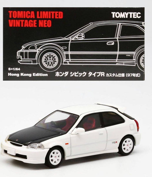 TOMYTEC ホンダ シビック タイプR 香港エディション 1/64 Tomytec LV Honda Civic Type R 1997 White – Network