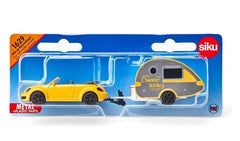 Siku 1629 Volkswagen Beetle Cabriolet w/ Trailer Caravan