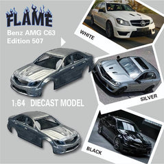 (Pre-Order) 1/64 Flame FMBC63S Mercedes-Benz C63 AMG Edition 507 Silver