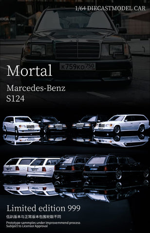 1/64 Mortal MMBES124B Mercedes-Benz E-Class Mk1 S124 Black