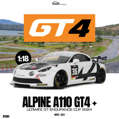 (Pre-Order) 1/18 OttOmobile OT1201 Alpine A110 GT4 + White Ultimate GT Endurance Cup 2024 White