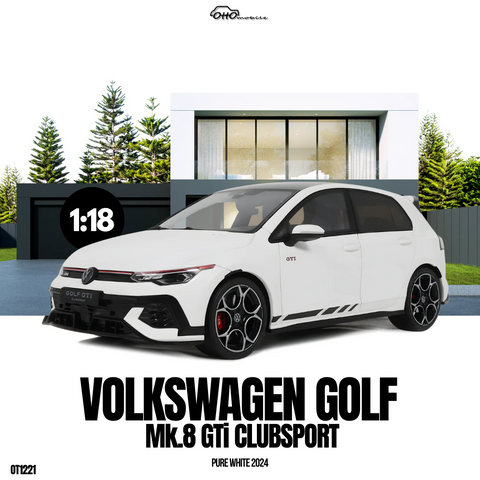 (Pre-Order) 1/18 OttOmobile OT1221 Volkswagen Golf Mk8 GTi Clubsport 2024 Pure White