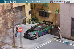 (Pre-Order) 1/64 Fuji FNSR34GP Nissan Skyline GT-R R34 Nismo Z-Tune Green-Purple Magic