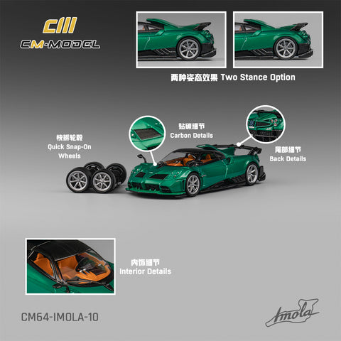 1/64 CM Model CM64-IMOLA-10 Pagani Imola Metallic Emerald Green