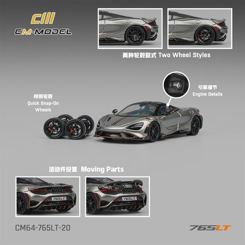 (Pre-Order) 1/64 CM Model CM64-765LT-20 McLaren 765LT Silver Gray