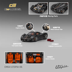 (Pre-Order) 1/64 CM Model CM64-UTOPIA-06 Pagani Utopia Full Carbon w/ Red Stripes
