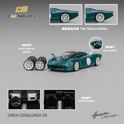 1/64 CM Model CM64-CODALUNGA-05 Pagani Codalunga Green