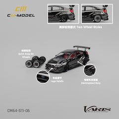 (Pre-Order) 1/64 CM Model CM64-STI-06 Subaru STI Varis Widebody 1.0 Chrome Black