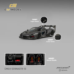 (Pre-Order) 1/64 CM Model CM64-SENNAGTR-13 McLaren Senna GTR Metallic Dark Gray