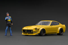 (Pre-Order) 1/18 Ignition Model IG3109 Nissan Fairlady Z (S30) Star Road Yellow Metallic w/ Mr. Inoue