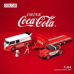 (Pre-Order) 1/64 Cool Car CCVWCS Coke Car Hauler Trailer Set