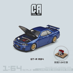 1/64 Cool Art CA646301 Nissan Skyline GT-R R34 Blue