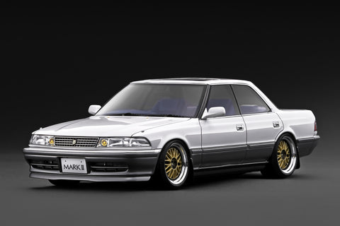 (Pre-Order) 1/18 Ignition Model IG3856 Toyota Mark II 2.5 GT Twin Turbo (JZX81) Pearl White/ Silver