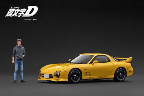 (Pre-Order) 1/18 Ignition Model IG3941 Initial D Mazda RX-7 Mazda Speed A-spec (FD3S) Yellow w/ Mr Keisuke Takahashi
