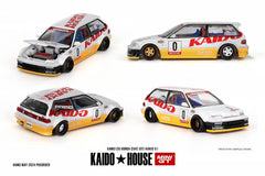 (Pre-Order) 1/64 Mini GT KHMG139 Honda Civic EF Kanjo White/ Yellow LHD
