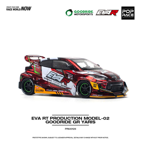 (Pre-Order) 1/64 Pop Race PR640126 EVA RT Production Model-02 Goodride GR Yaris