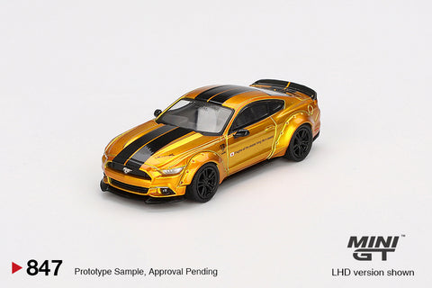 (Pre-Order) 1/64 Mini GT MGT00847-R LB-Works Ford Mustang LB Gold RHD