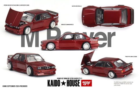 (Pre-Order) 1/64 Mini GT KHMG162 BMW M3 (E30) Kaido GT Calypso Red Metallic LHD