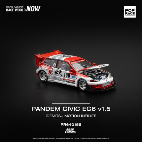 1/64 Pop Race PR640155 Pandem Civic EG6 v1.5 Idemitsu Motion Infinite