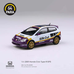 (Pre-Order) 1/64 PARA64 PA-66351 Honda Civic Type-R EP3 2001 Silk Cut RHD