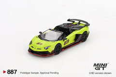 (Pre-Order) 1/64 Mini GT MGT00887-R Lamborghini Aventador SVJ 63 Roadster Verde Shock RHD