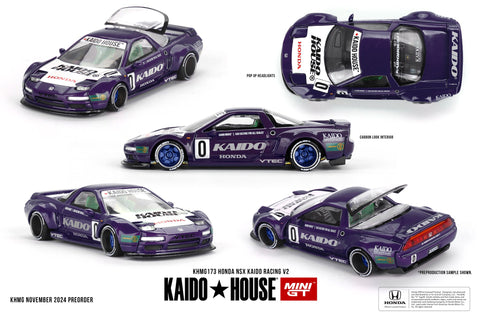 (Pre-Order) 1/64 Mini GT KHMG173 Honda NSX Kaido Racing Purple LHD