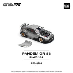 (Pre-Order) 1/64 Pop Race PR640235 Pandem GR86 Silver