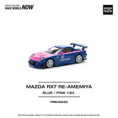 (Pre-Order) 1/64 Pop Race PR640240 Mazda RX7 Re-Amemiya Blue/ Pink