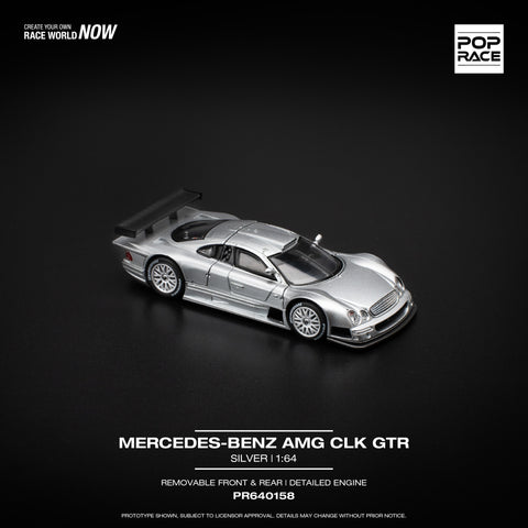 1/64 Pop Race PR640158 Mercedes-Benz AMG CLK GTR Silver