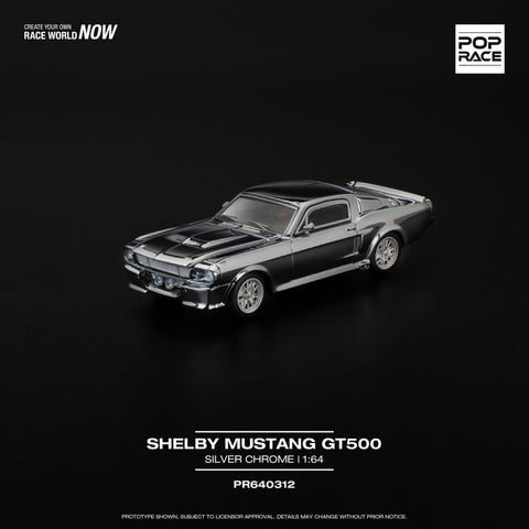 (Pre-Order) 1/64 Pop Race PR640312 Shelby Mustang GT500 Silver Chrome