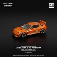 (Pre-Order) 1/64 Pop Race PR640281 Mazda RX-8 Re-Amemiya Chrome Orange