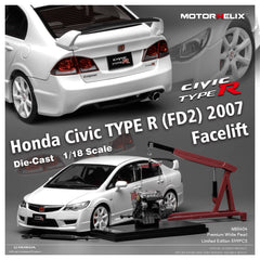 1/18 Motorhelix M85404 Honda Civic Type R FD2 2007 Facelift Premium White Pearl