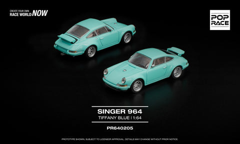 (Pre-Order) 1/64 Pop Race PR640205 Singer 964 Tiffany Blue