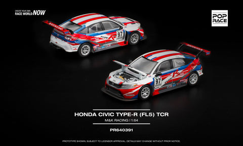 1/64 Pop Race PR640391 Honda Civic Type-R (FL5) TCR M&K Racing