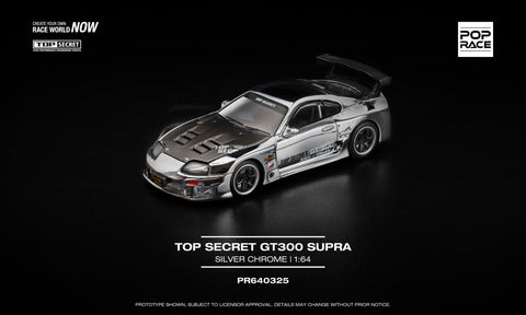(Pre-Order) 1/64 Pop Race PR640325 Top Secret GT300 Supra Silver Chrome