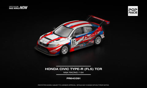 (Pre-Order) 1/64 Pop Race PR640391 Honda Civic Type-R (FL5) TCR M&K Racing