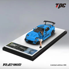 (Pre-Order) 1/64 TPC TPCMRX7BF Mazda RX-7 FD3S RE Amemiya Blue w/ Figurine